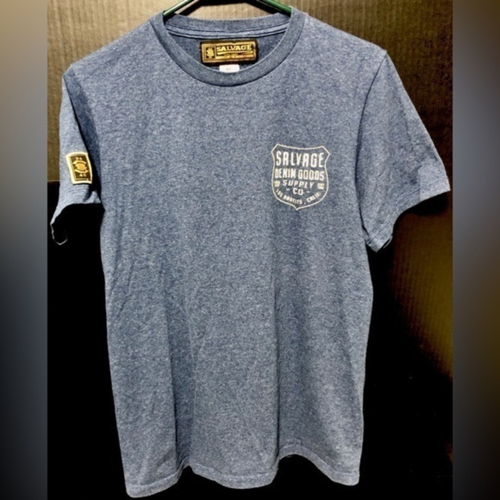 💘Salvage Supply Co. Blue shirt sleeve T-shirt